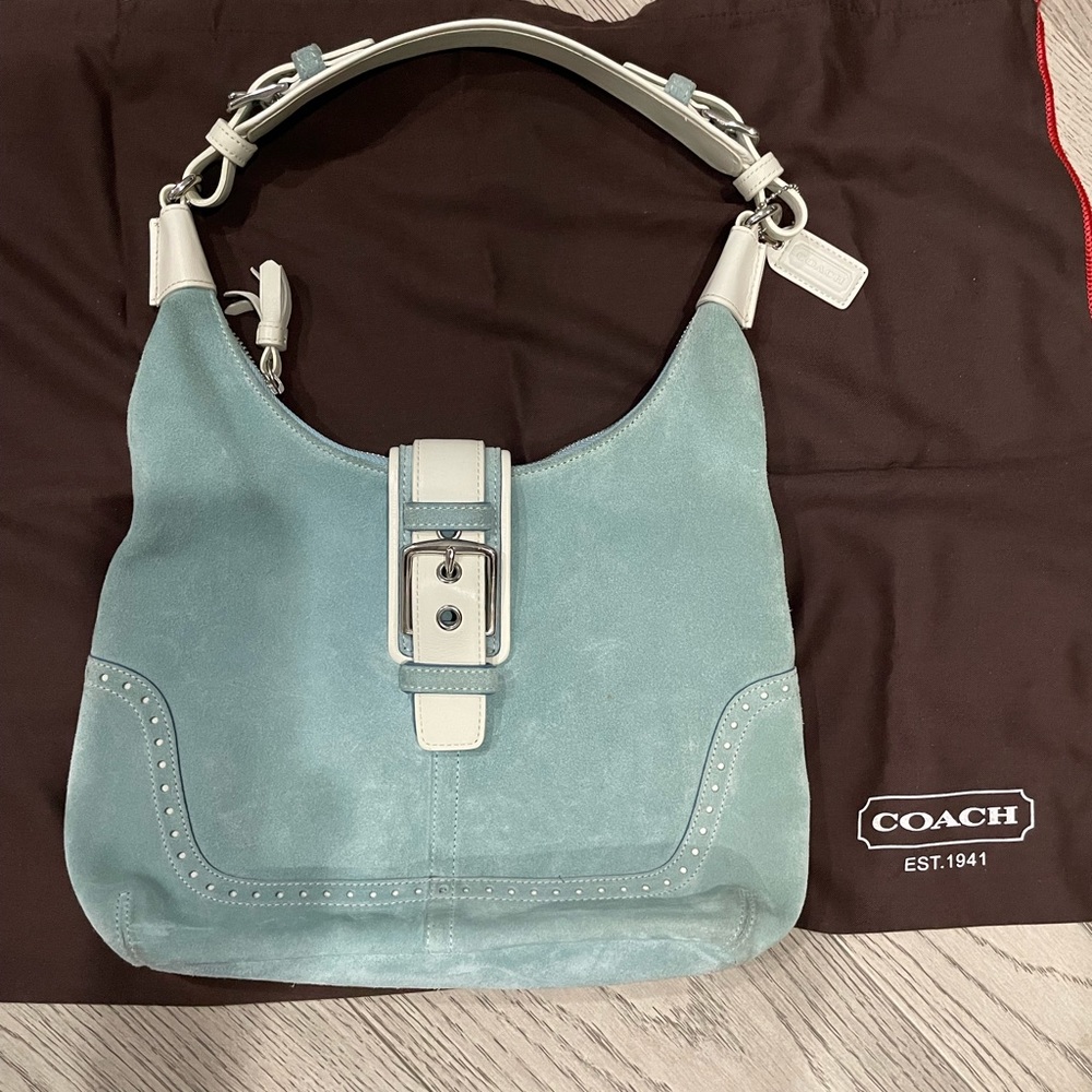 Coach suede hobo bag